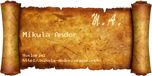 Mikula Andor névjegykártya