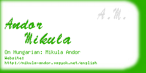 andor mikula business card